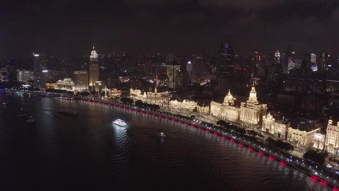 上海市 黄浦区 外滩 建筑群 夜景