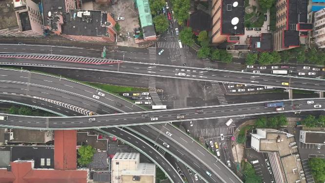 上海市 延安高架路 车流 交通 