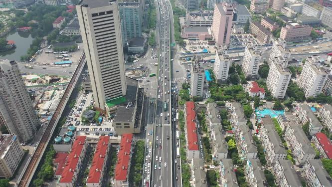 上海市 延安高架路 车流 交通 