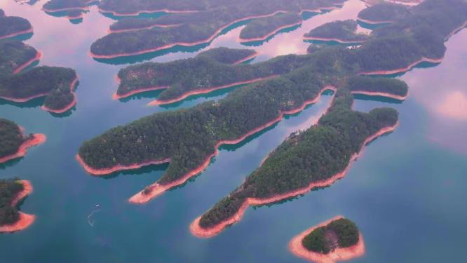 4k航拍浙江杭州千岛湖