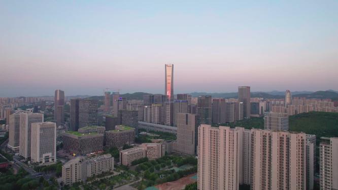 4k航拍山东济南汉峪金谷日落