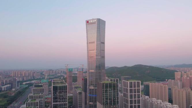 4k航拍山东济南汉峪金谷日落