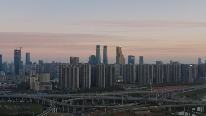 南昌红谷滩立交桥城市双子塔CBD