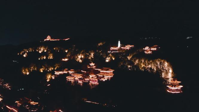 兰州城市夜景唯美航拍风景