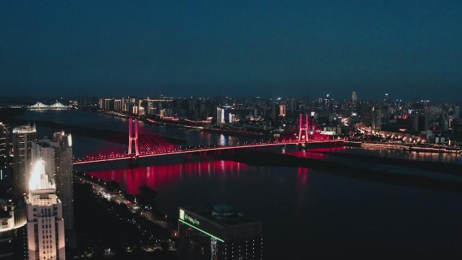 南昌红谷滩cbd夜景航拍
