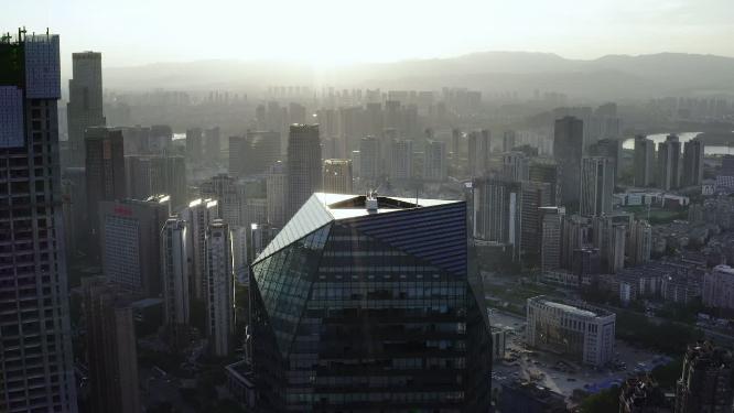 南昌红谷滩城市建筑CBD航拍