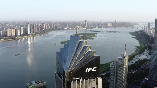 南昌红谷滩城市建筑CBD航拍