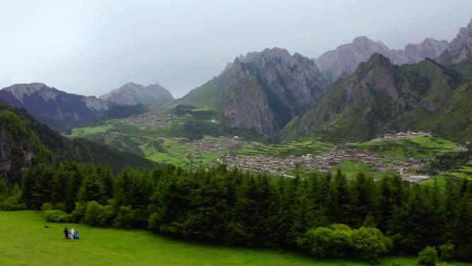 甘南扎尕那景区航拍风光
