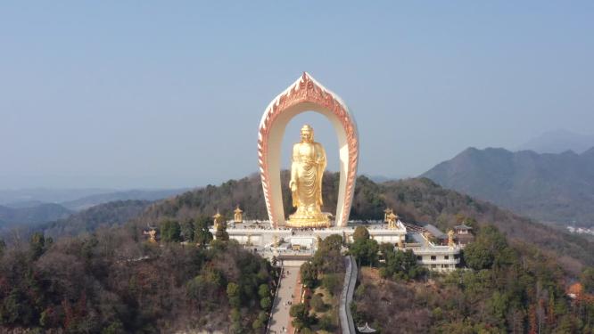 九江东林大佛晴天航拍