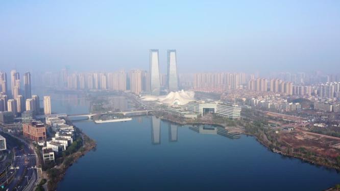 长沙梅溪湖文化艺术中心航拍