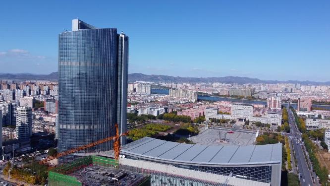 锦州 地标 航拍 科技路 希尔顿