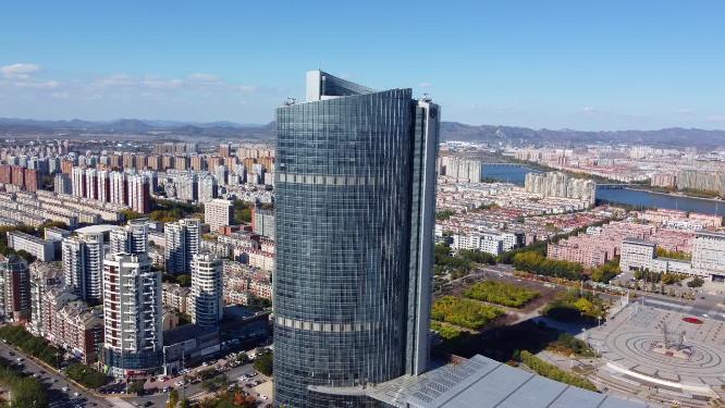 锦州 地标 航拍 科技路 希尔顿