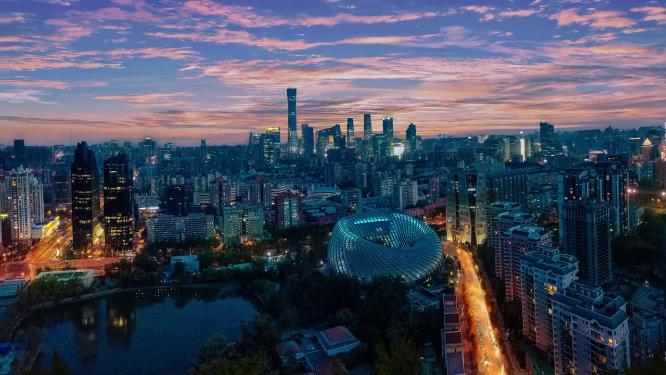 北京 地标 航拍 国贸 望京 奥体中心 朝阳区