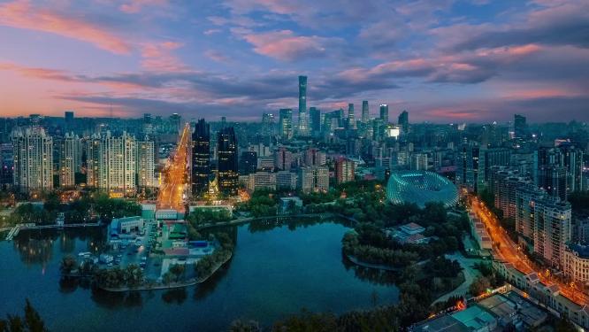 北京 地标 航拍 国贸 望京 奥体中心 朝阳区