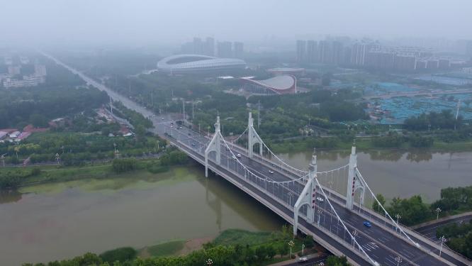聊城市 地标 航拍
