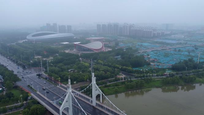 聊城市 地标 航拍