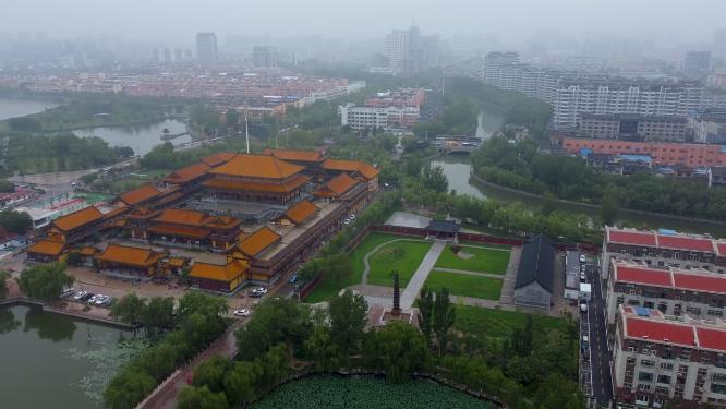 聊城市 地标 航拍