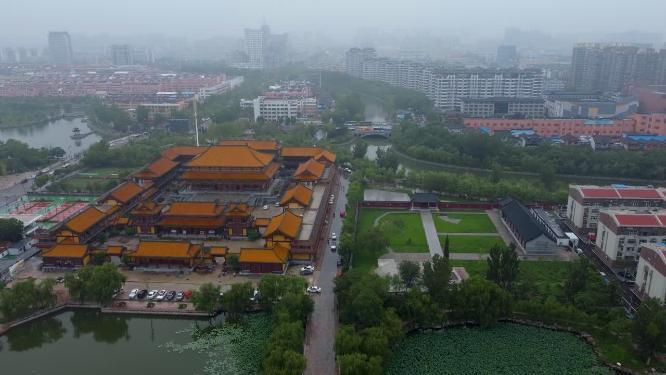 聊城市 地标 航拍