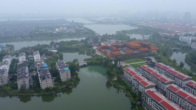 聊城市 地标 航拍