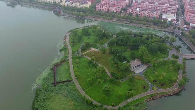 聊城市 地标 航拍
