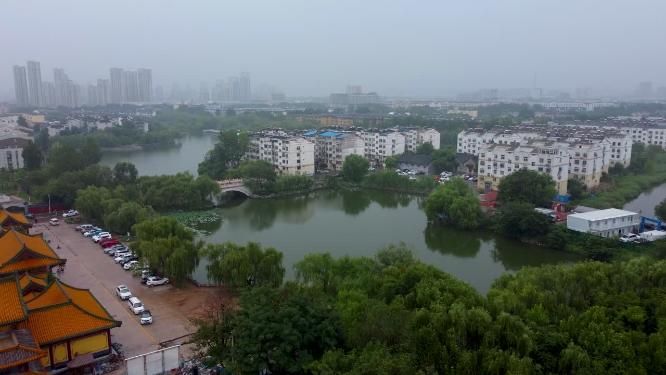聊城市 地标 航拍