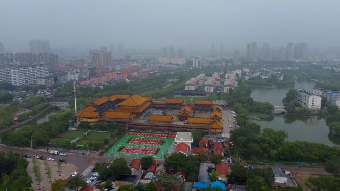 聊城市 地标 航拍
