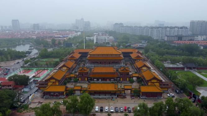 聊城市 地标 航拍