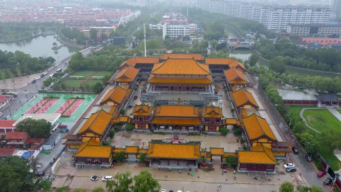 聊城市 地标 航拍