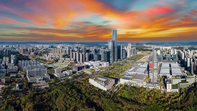 贵阳 地标 航拍 观山湖区 林城东路 国际金融中心 国际会展中心 省博物馆