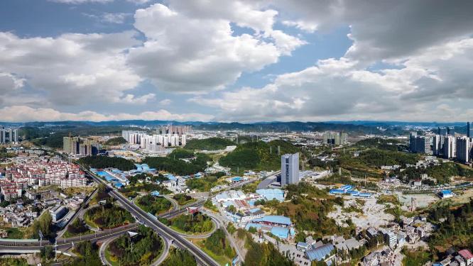 贵阳 地标 航拍 观山湖区 林城东路 国际金融中心 国际会展中心 省博物馆