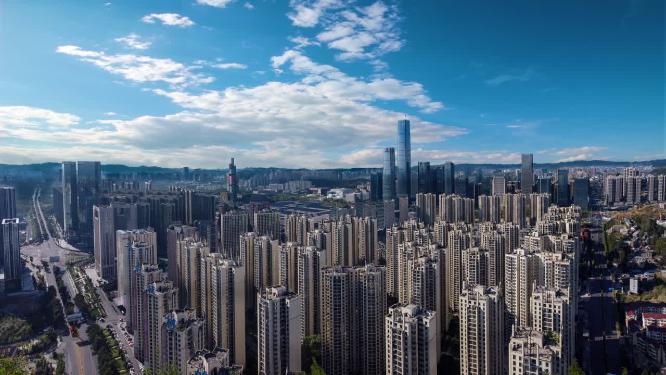 贵阳 地标 航拍 观山湖区 林城东路 国际金融中心 国际会展中心 省博物馆