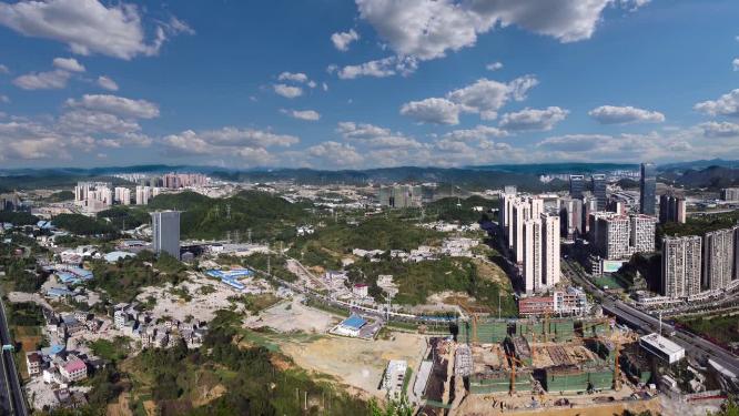 贵阳 地标 航拍 观山湖区 林城东路 国际金融中心 国际会展中心 省博物馆