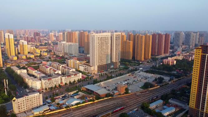 邯郸 地标 航拍 丛台公园 