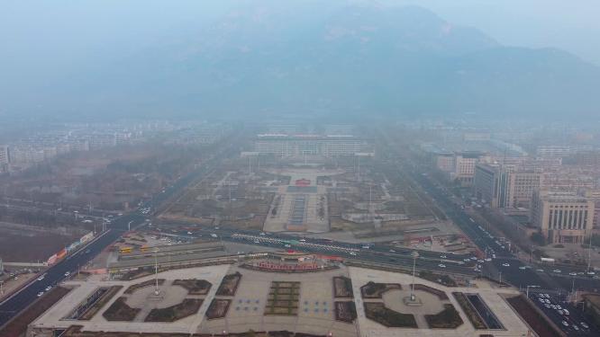 泰安 地标 航拍 