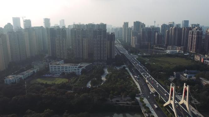 成都 地标 航拍 