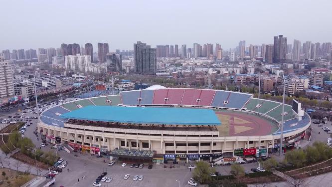 河南新乡体育场航拍 