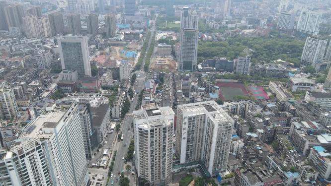航拍湖北宜昌城市建设宜昌大景
