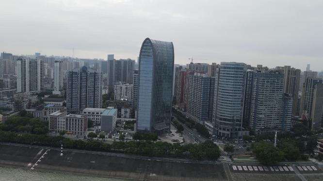 航拍湖北宜昌城市建设宜昌大景