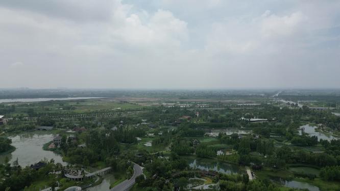 城市航拍湖北荆州园博园