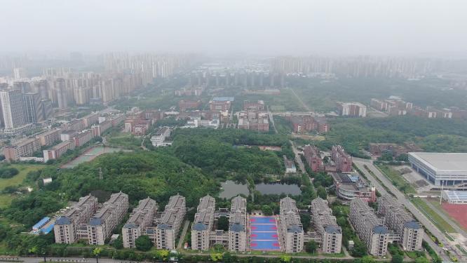 航拍湖南株洲湖南工业大学 