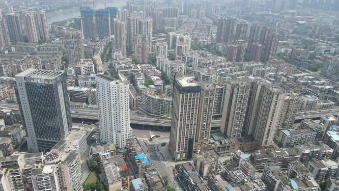 航拍湖北宜昌城市建设宜昌大景
