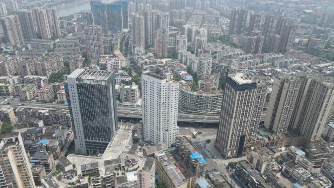 航拍湖北宜昌城市建设宜昌大景