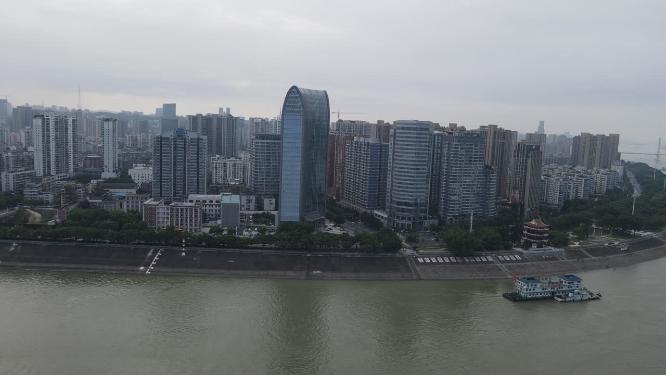 航拍湖北宜昌城市建设宜昌大景