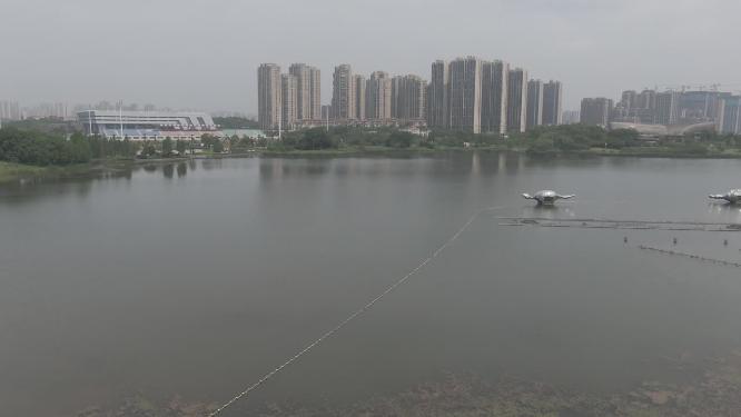 航拍湖南株洲神农城