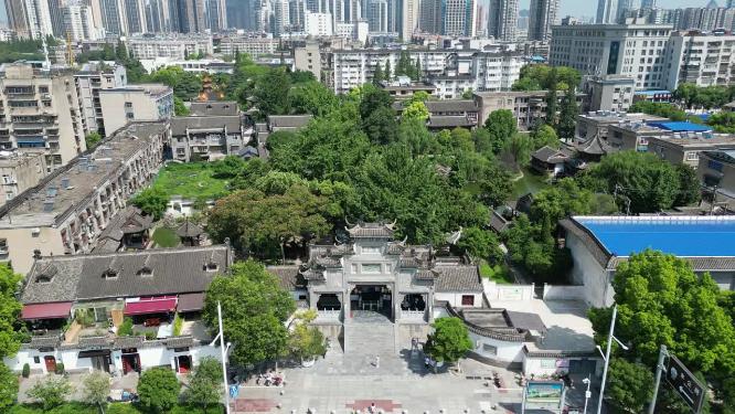 湖北襄阳米公祠历史文化古建筑航拍