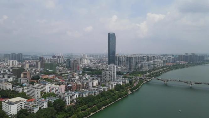 航拍广西柳州城市风光地标建筑