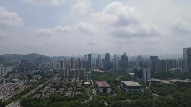 航拍广西柳州城市风光地标建筑