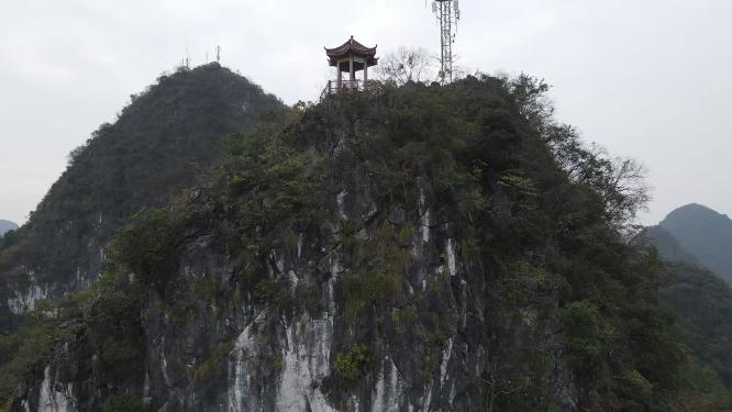 航拍广西桂林哈斯特山川地貌风景奇山