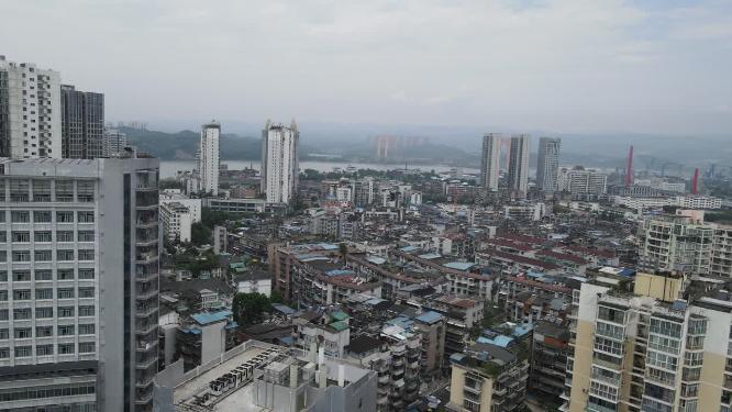 航拍湖北宜昌城市建设宜昌大景