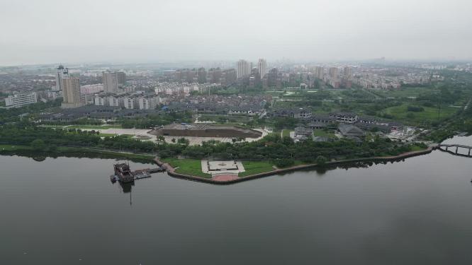 航拍湖北荆州关公义园